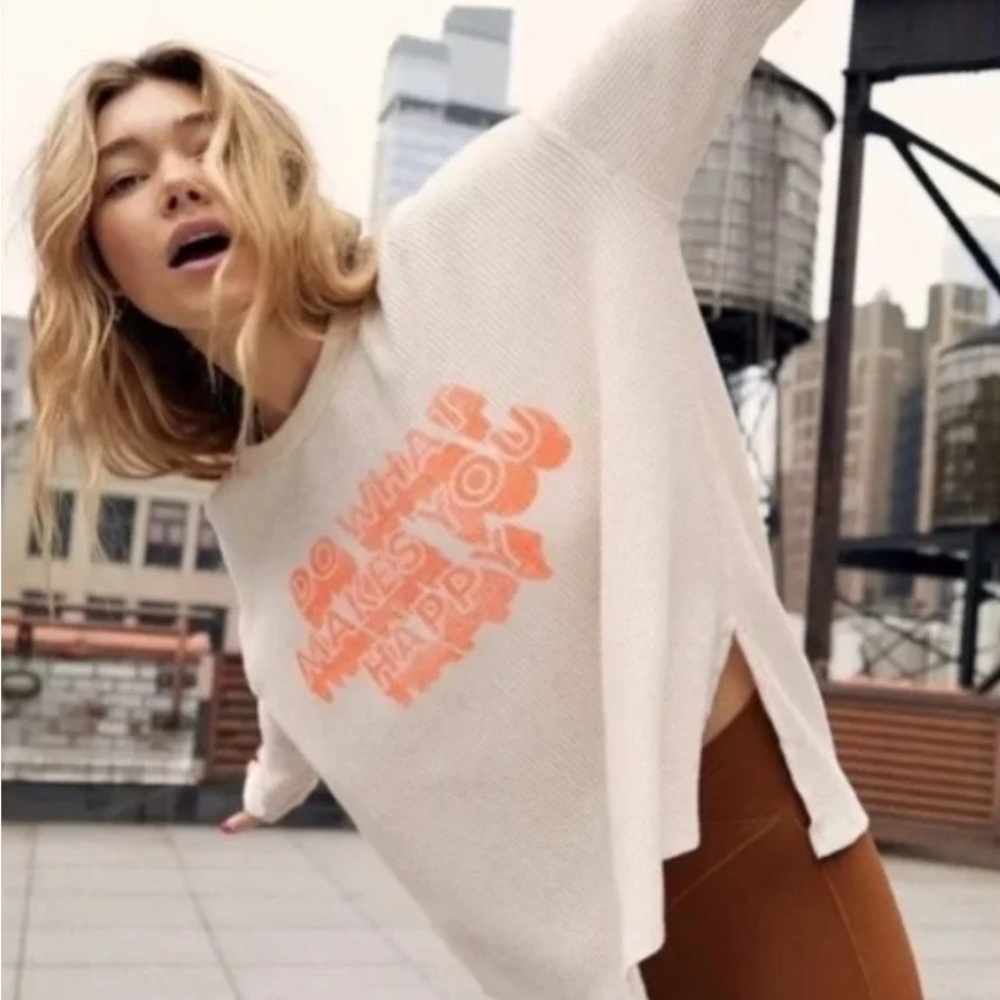 Offline by Aerie Do What Makes You Happy Waffle Shirt Size Small